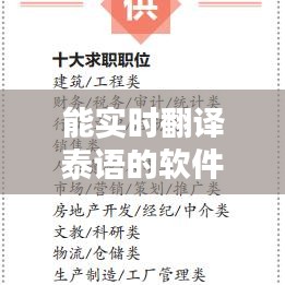 能实时翻译泰语的软件，有没有泰语的翻译软件 