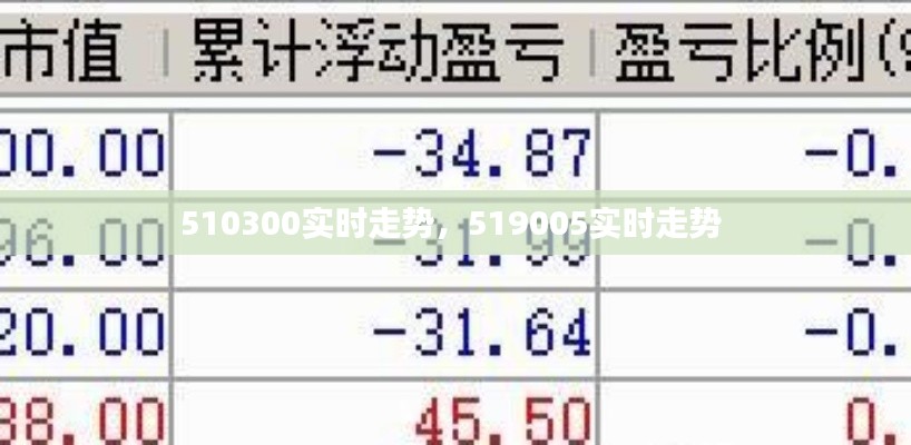 510300实时走势，519005实时走势 
