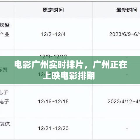 电影广州实时排片，广州正在上映电影排期 