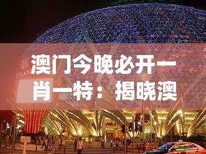 澳门今晚必开一肖一特：揭晓澳门夜生活神秘魅力