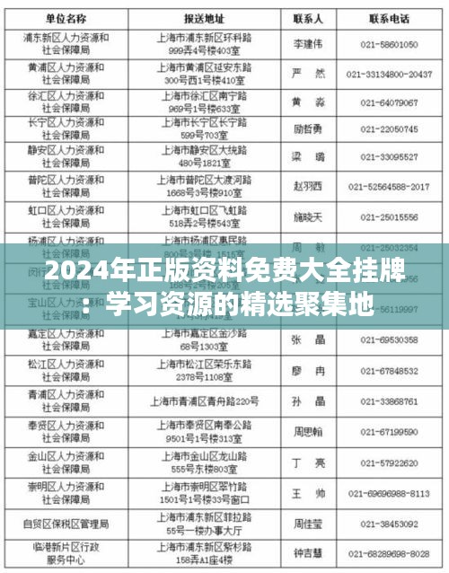 2024年正版资料免费大全挂牌：学习资源的精选聚集地