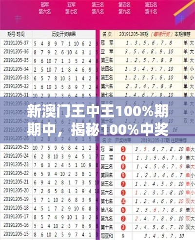 新澳门王中王100%期期中，揭秘100%中奖神话