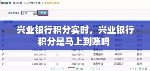 兴业银行积分实时，兴业银行积分是马上到账吗 