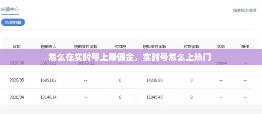 怎么在实时号上赚佣金，实时号怎么上热门 
