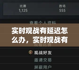 实时观战有延迟怎么办，实时观战有延迟吗 