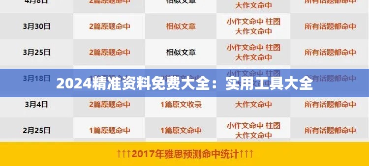 2024精准资料免费大全：实用工具大全