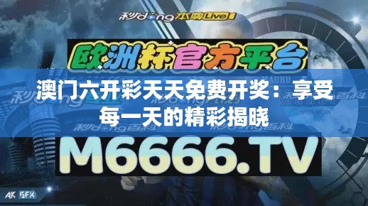 澳门六开彩天天免费开奖：享受每一天的精彩揭晓