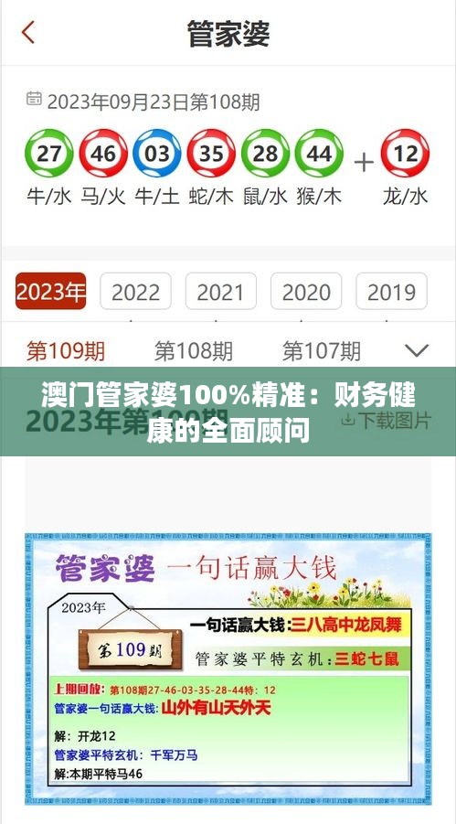 澳门管家婆100%精准：财务健康的全面顾问