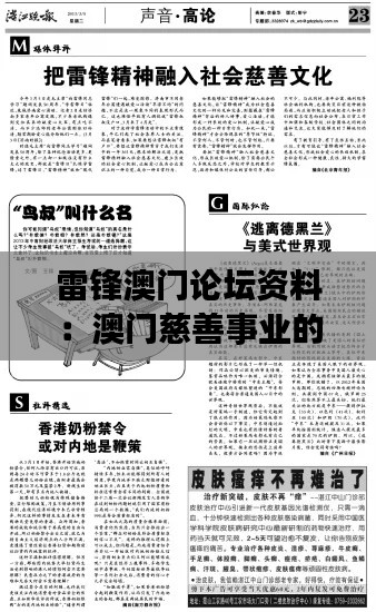 雷锋澳门论坛资料：澳门慈善事业的雷锋精神启示