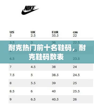 耐克热门前十名鞋码，耐克鞋码数表 