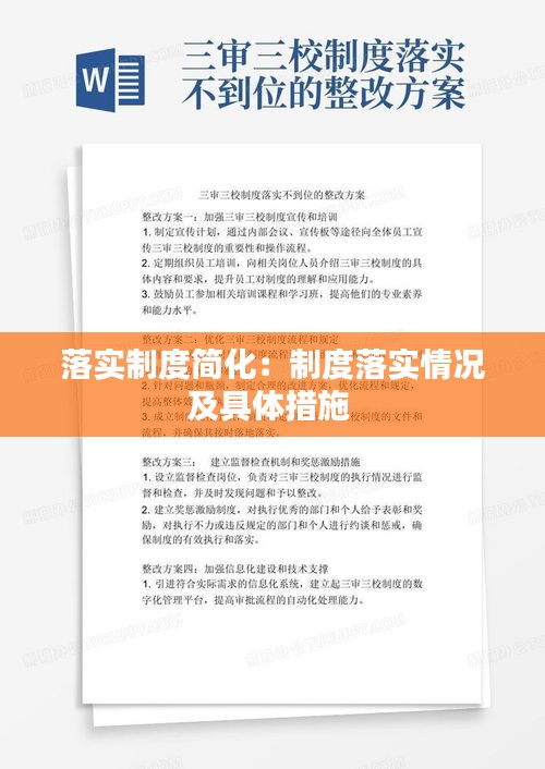 落实制度简化：制度落实情况及具体措施 