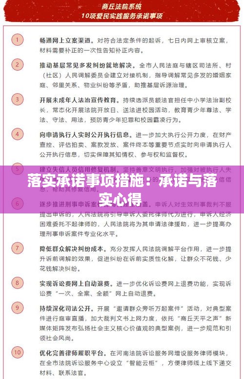 落实承诺事项措施：承诺与落实心得 