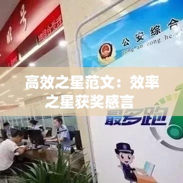 高效之星范文：效率之星获奖感言 