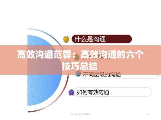 高效沟通范蓉：高效沟通的六个技巧总结 