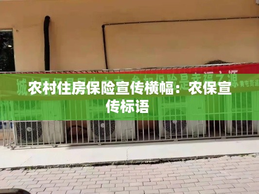 农村住房保险宣传横幅：农保宣传标语 