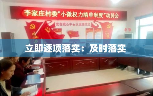 立即逐项落实：及时落实 