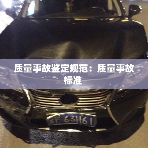 质量事故鉴定规范：质量事故标准 