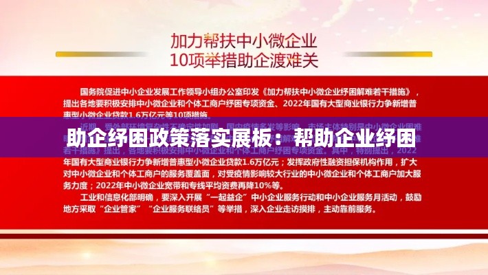 助企纾困政策落实展板：帮助企业纾困 