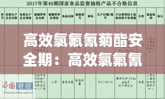 高效氯氟氰菊酯安全期：高效氯氟氰菊酯安全性 