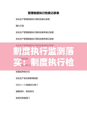 制度执行监测落实：制度执行检查表 