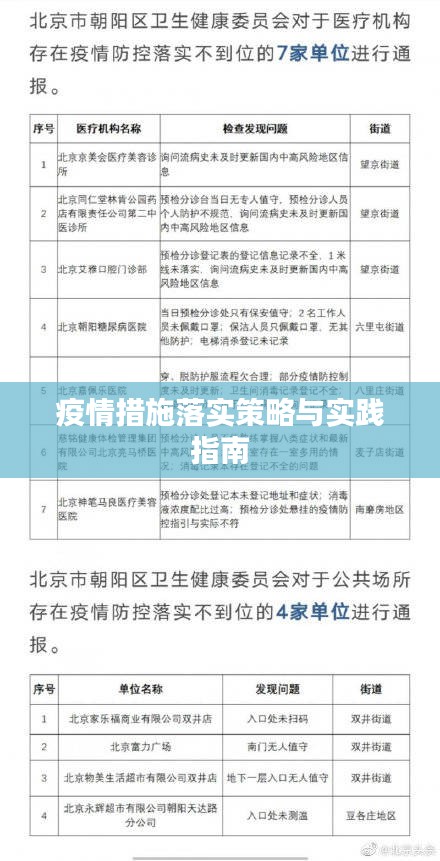 疫情措施落实策略与实践指南