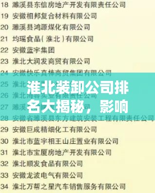 淮北装卸公司排名大揭秘，影响力深度解读！