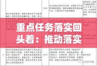 重点任务落实回头着：推动落实重点任务 