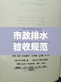 市政排水验收规范：市政排水检测规范 