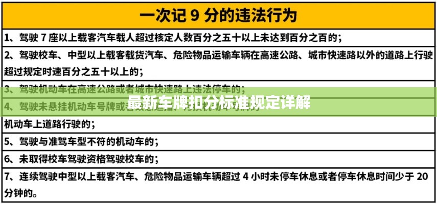 最新车牌扣分标准规定详解