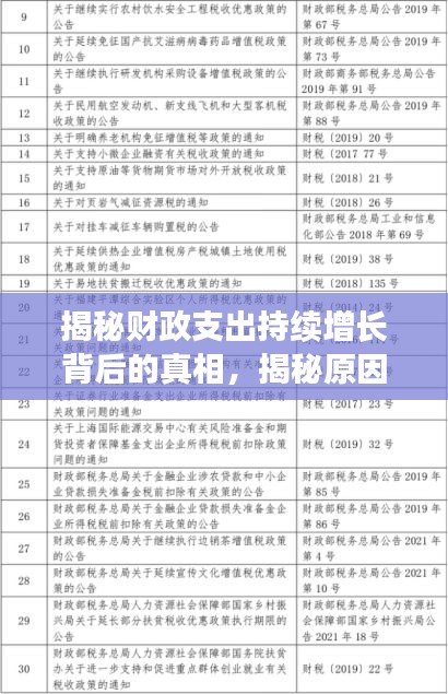 揭秘财政支出持续增长背后的真相，揭秘原因与影响分析