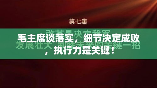 毛主席谈落实，细节决定成败，执行力是关键！