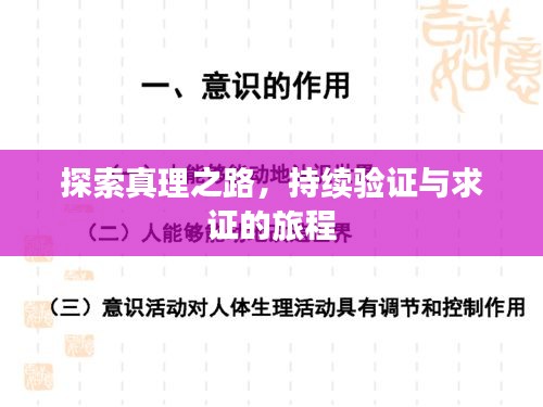 探索真理之路，持续验证与求证的旅程