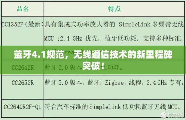 蓝牙4.1规范，无线通信技术的新里程碑突破！