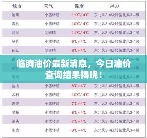 临朐油价最新消息，今日油价查询结果揭晓！