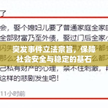 突发事件立法宗旨，保障社会安全与稳定的基石