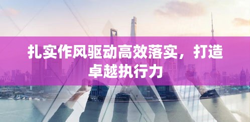 扎实作风驱动高效落实，打造卓越执行力