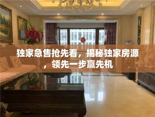 独家急售抢先看，揭秘独家房源，领先一步赢先机