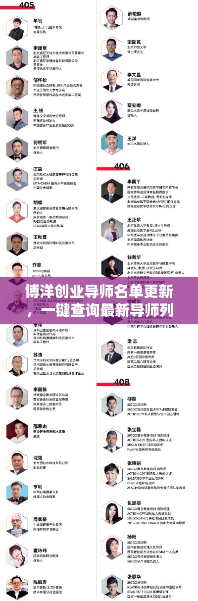 博洋创业导师名单更新，一键查询最新导师列表