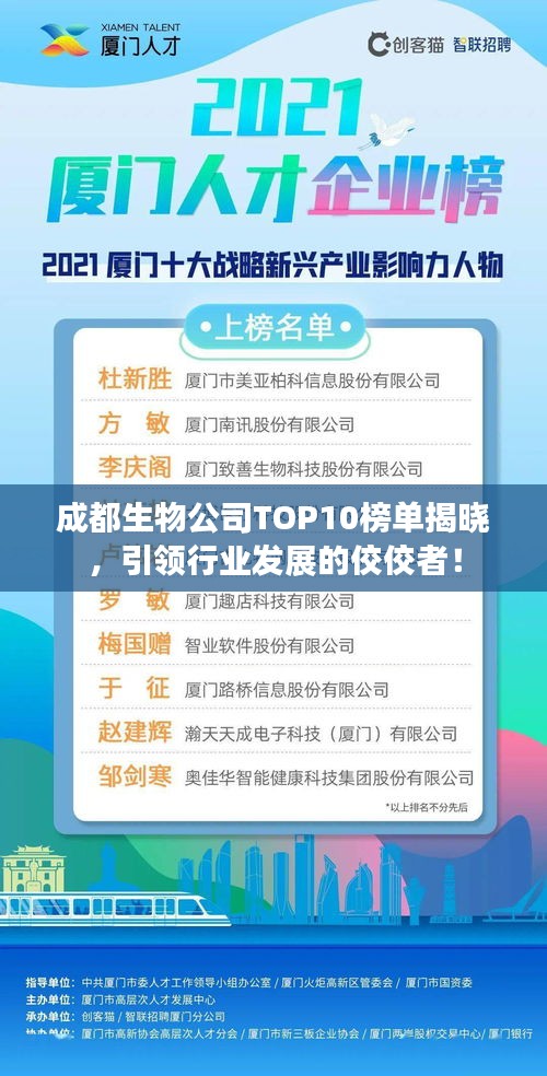 成都生物公司TOP10榜单揭晓，引领行业发展的佼佼者！