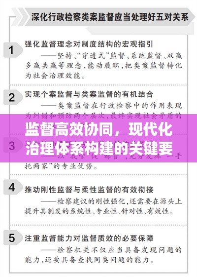 监督高效协同，现代化治理体系构建的关键要素